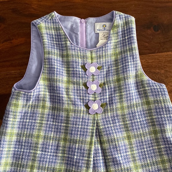 Florence Eiseman Toddler Wool Lavender Plaid Dress - Picture 2 of 8